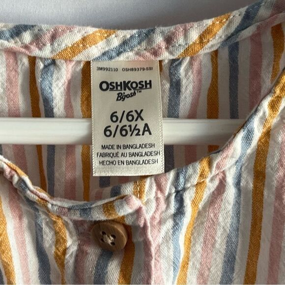 Kid's Oshkosh B'Gosh Striped Button Front Dress - Picture 5 of 7